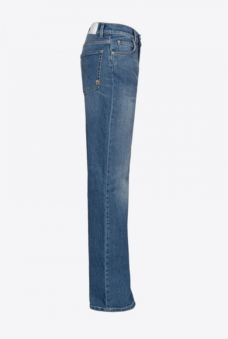 Pinko Wide-leg Comfort Denim Jeans MEDIUM LIGHT WASH | SN-PKO34033