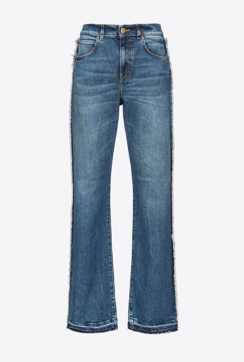 Pinko Wide-leg Jeans With Cut-out MEDIUM DARK VINTAGE WASH | SN-PKO33990