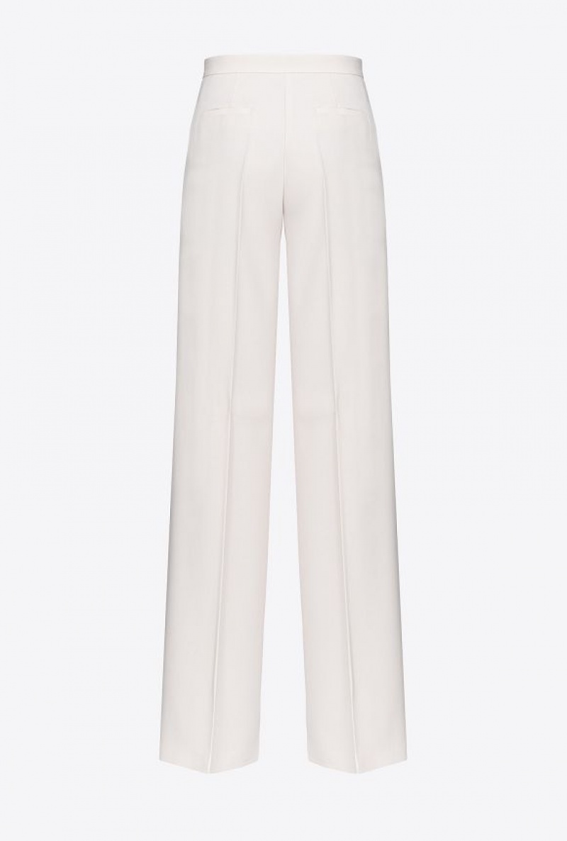 Pinko Wide-leg Stretch Trousers PASTEL PARCHMENT | SN-PKO33724