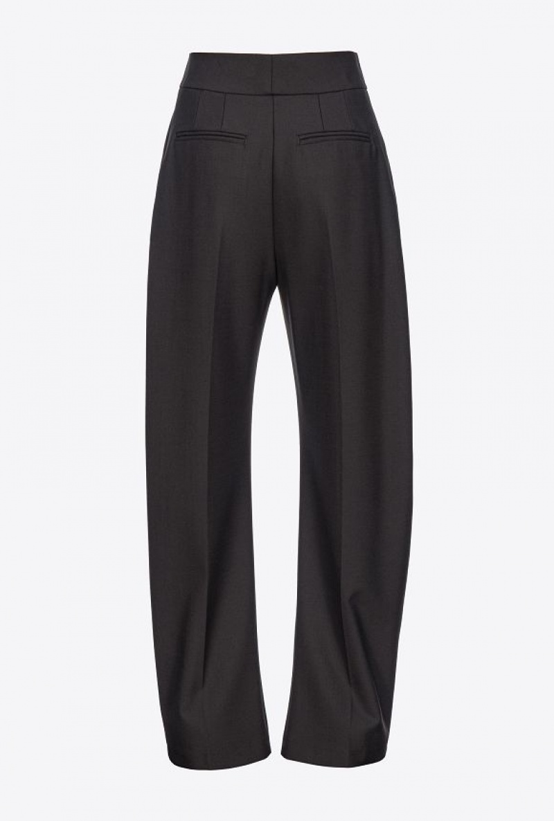 Pinko Wide-leg Trousers With Darts LIMO BLACK | SN-PKO33811