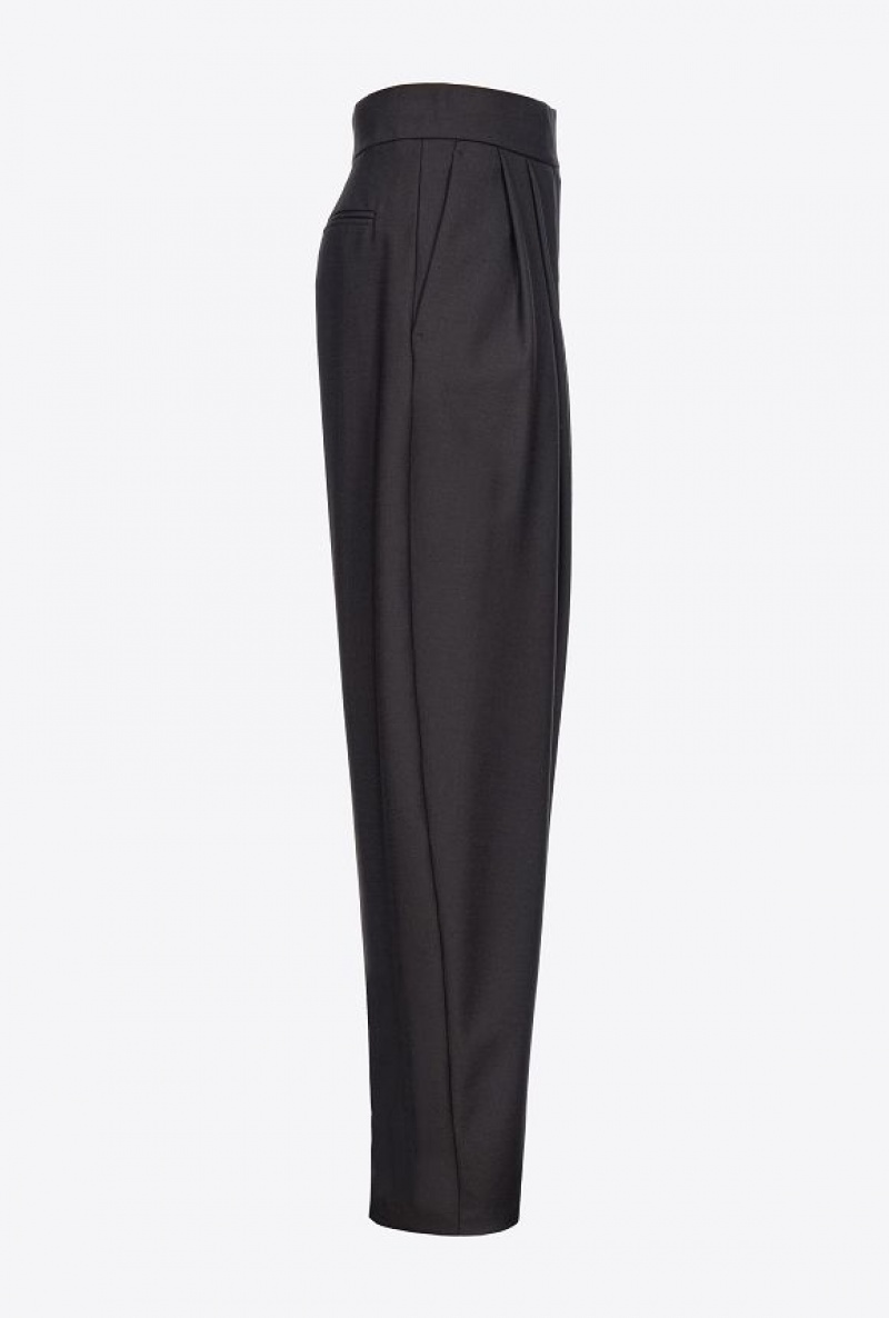 Pinko Wide-leg Trousers With Darts LIMO BLACK | SN-PKO33811