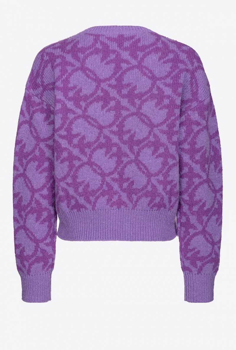 Pinko Wool And Alpaca Love Birds Sweater LILAC/PURPLE | SN-PKO33490