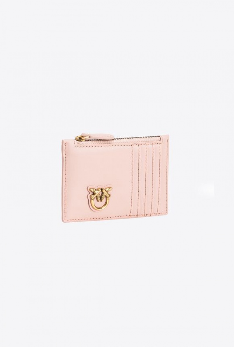 Pinko Zipped Card Holder PINK/DUSTY PINK-ANTIQUE GOLD | SN-PKO34263