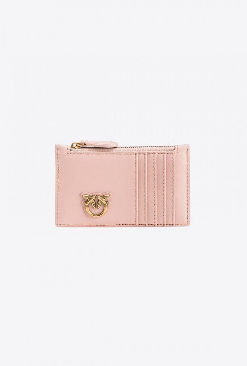 Pinko Zipped Card Holder PINK/DUSTY PINK-ANTIQUE GOLD | SN-PKO34263